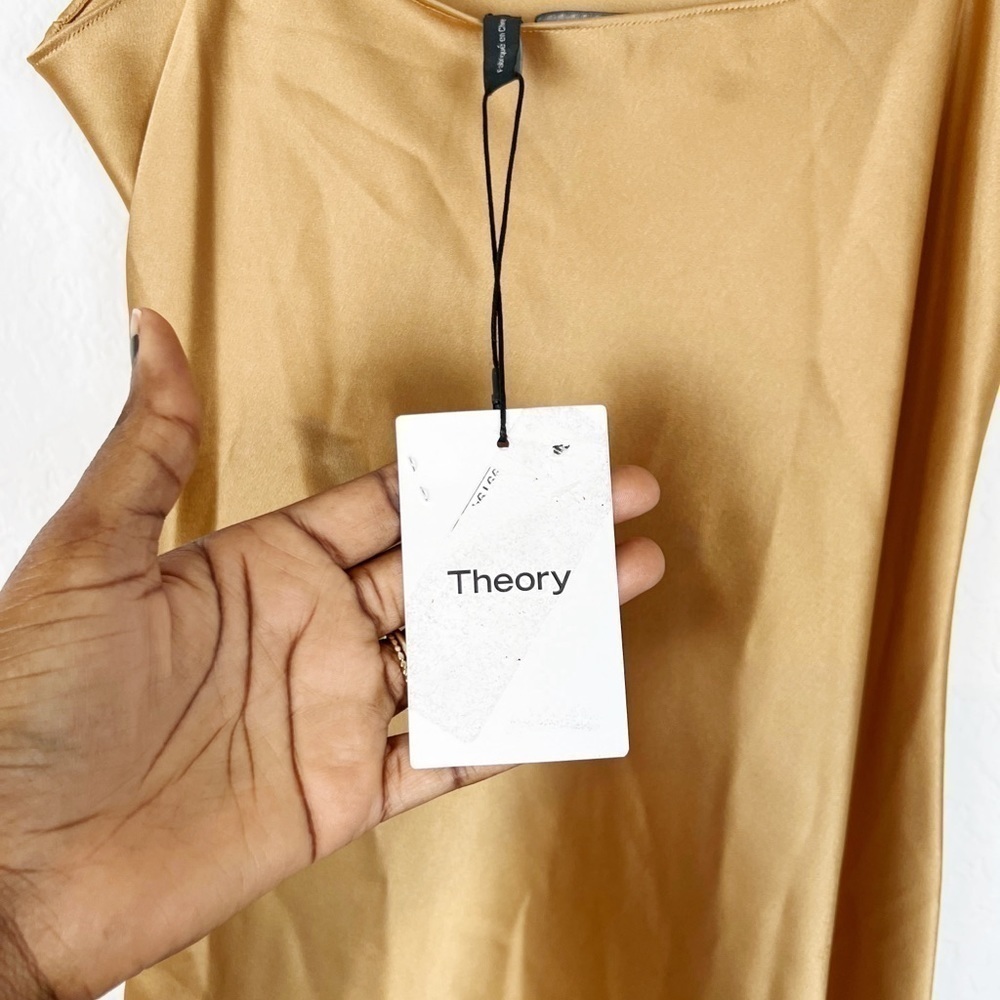 THEORY Satin A-Line Midi Dress - Picture 9 of 13